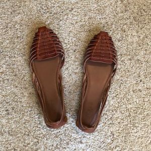 J Crew leather weave flats